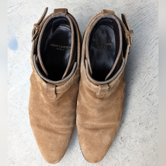 SAINT LAURENT London 20 Cropped Jodphur Boots in Cigare Suede (size 40) - Picture 5 of 6